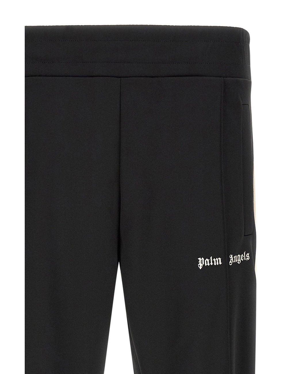 Palm Angels Black Logo-Embroidered Track Pants for men