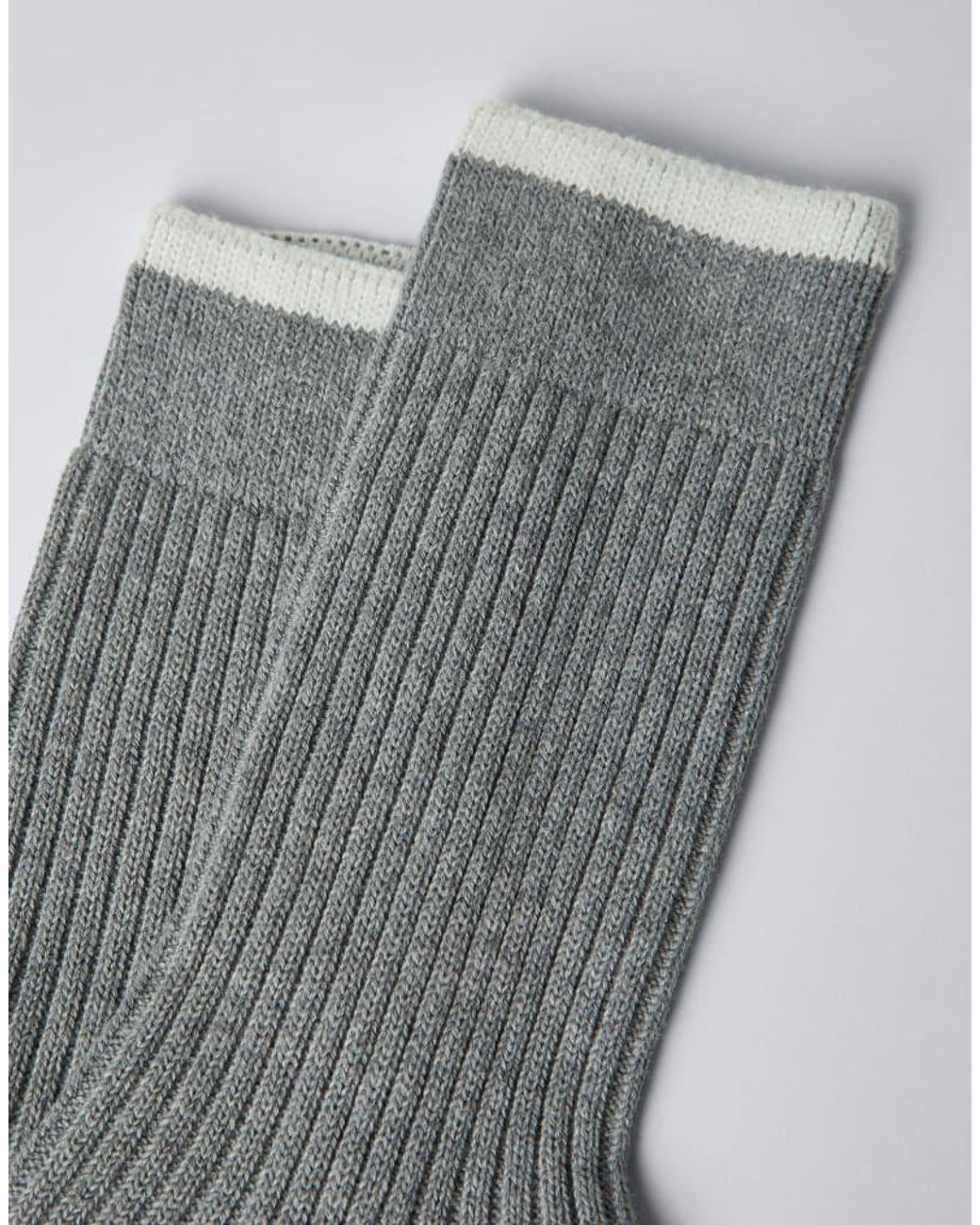 Brunello Cucinelli Gray Ribbed Socks for men