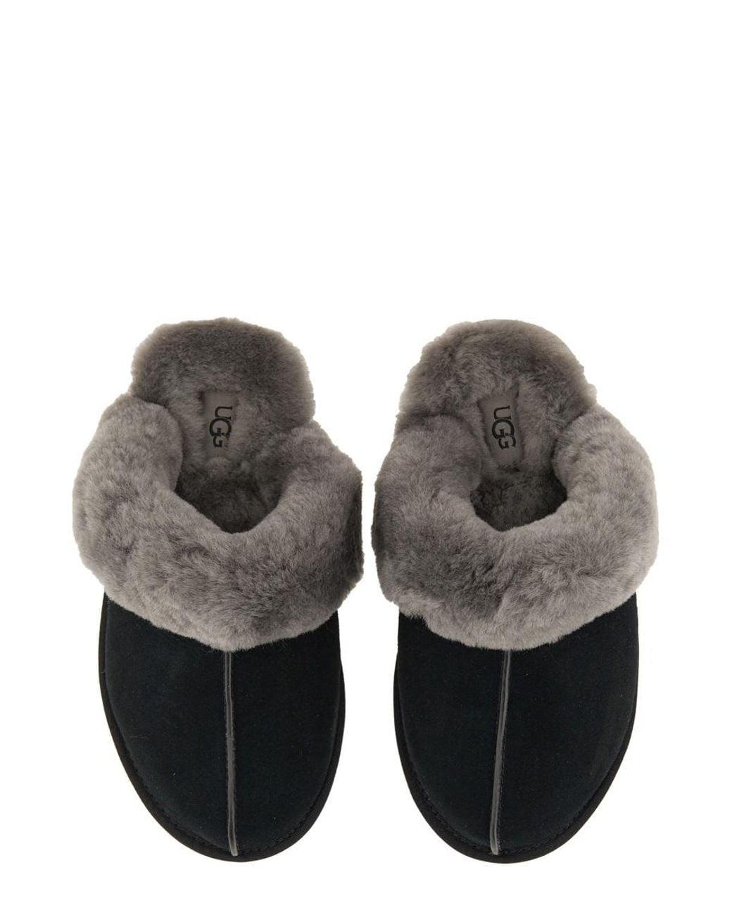 Ugg Black Slip-On Sandal Scuffette Ii Leather