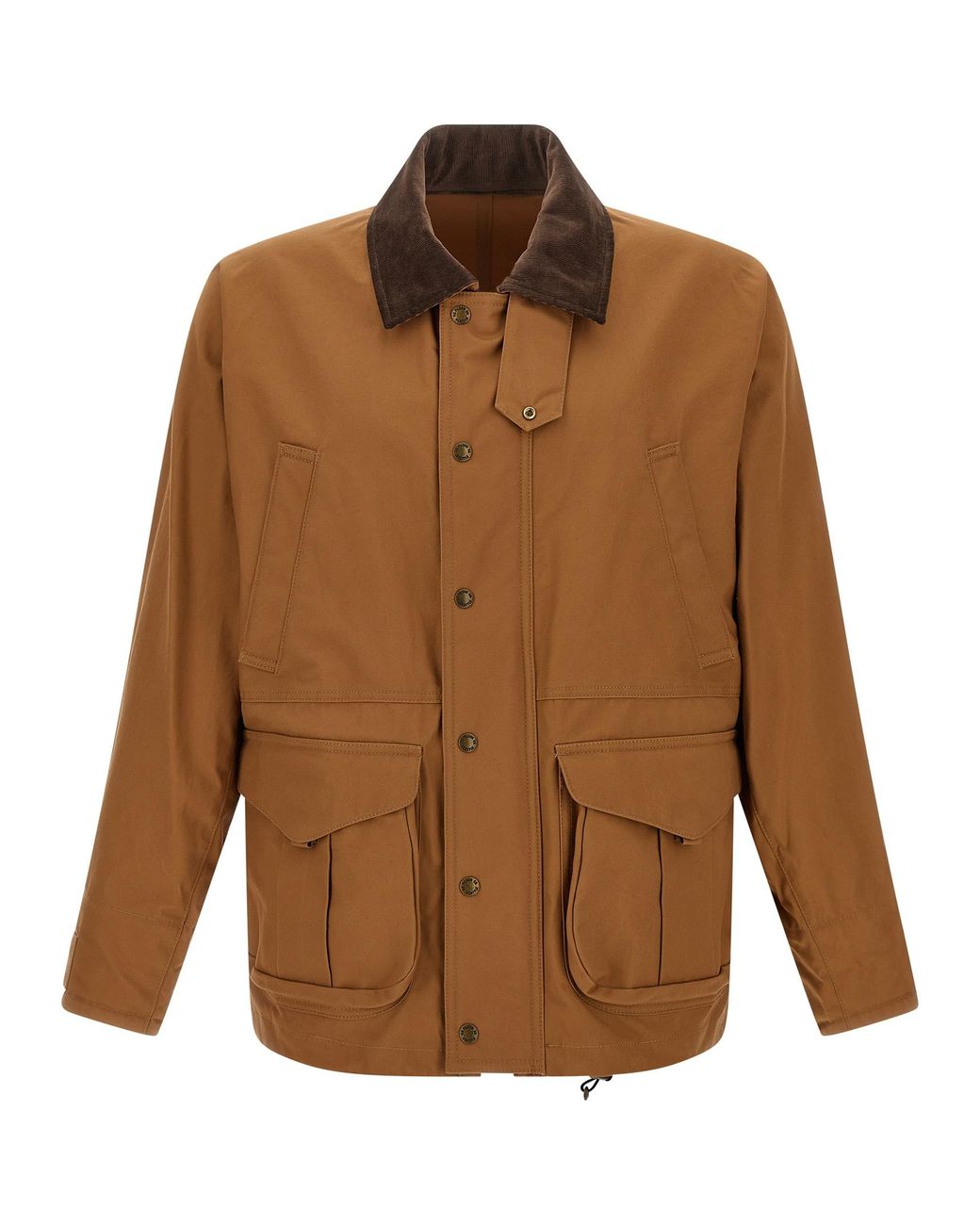 Junya Watanabe Brown Cotton Canvas Jacket With Wool Back Insert And Corduroy Collar for men
