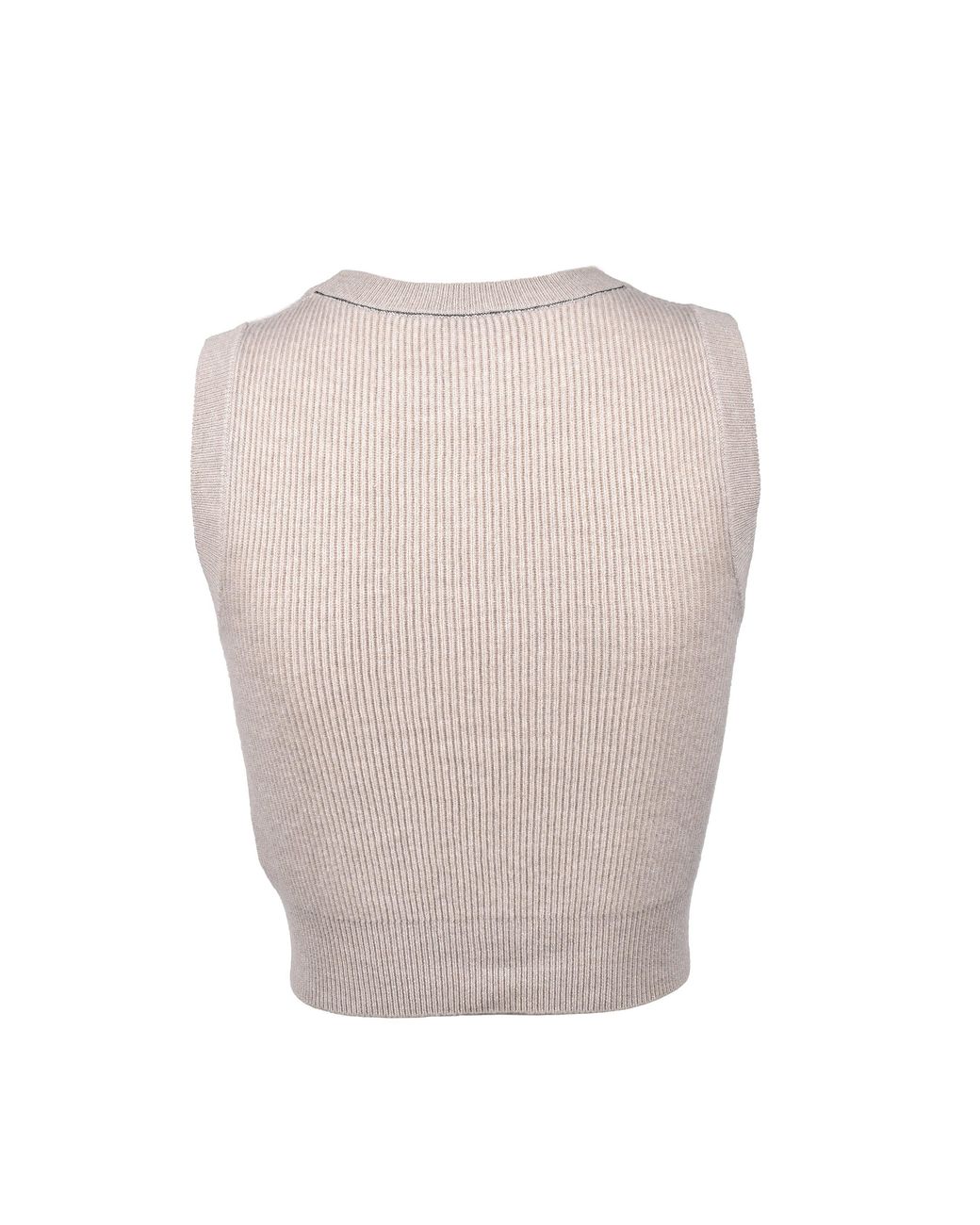 Brunello Cucinelli White Cashmere Sleeveless Sweater
