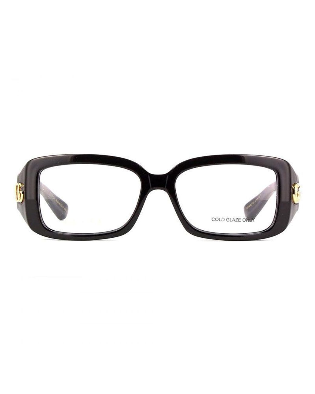 Gucci Black Eyeglasses Rectangle Full Rim, Frame And Clear Demo Lenses Lens Gg1406O001
