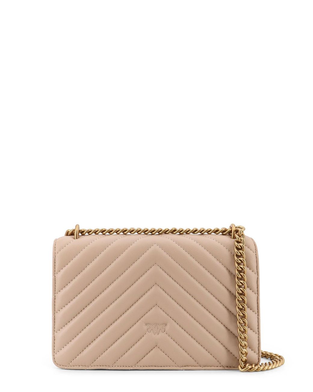 Pinko Natural Love One Mini Quilted Leather Shoulder Bag