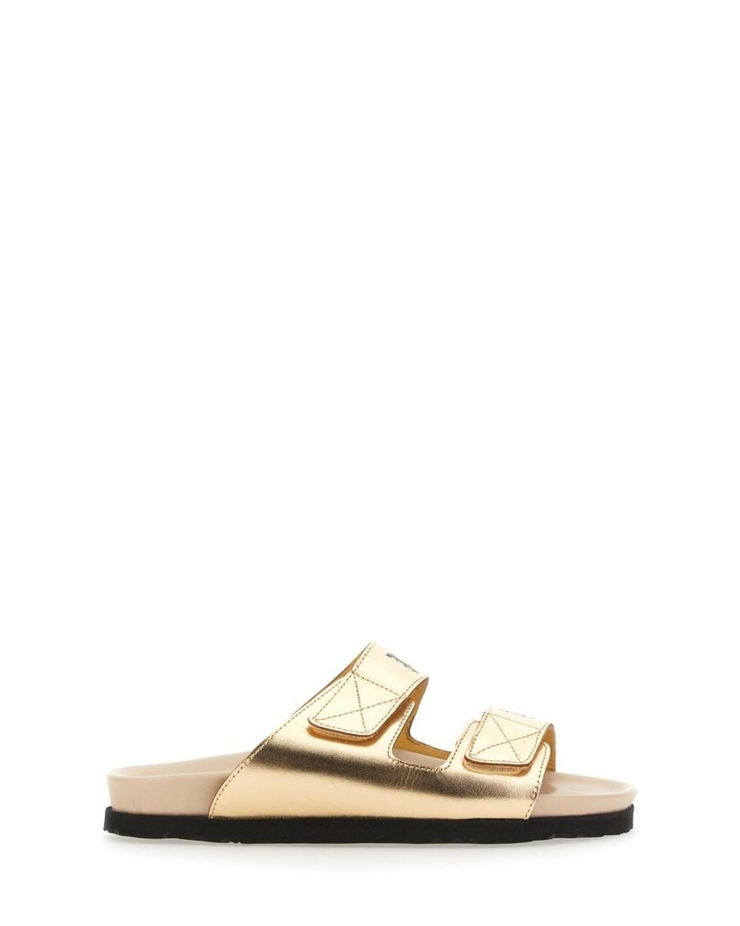 Palm Angels Natural Logo Sandal Lining Leather