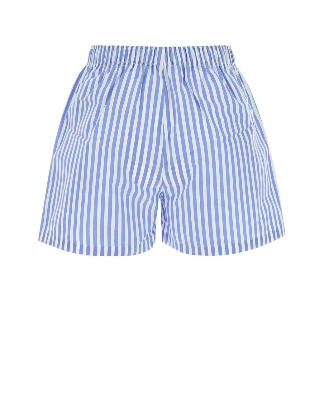 Philosophy Di Lorenzo Serafini Blue Philosophy Di Lorenzo Serafini Striped Cotton Shorts