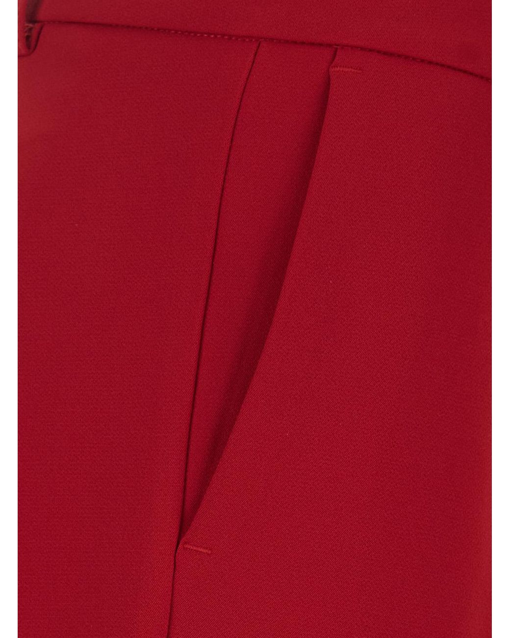 Le Plain Red Trousers High-Waist