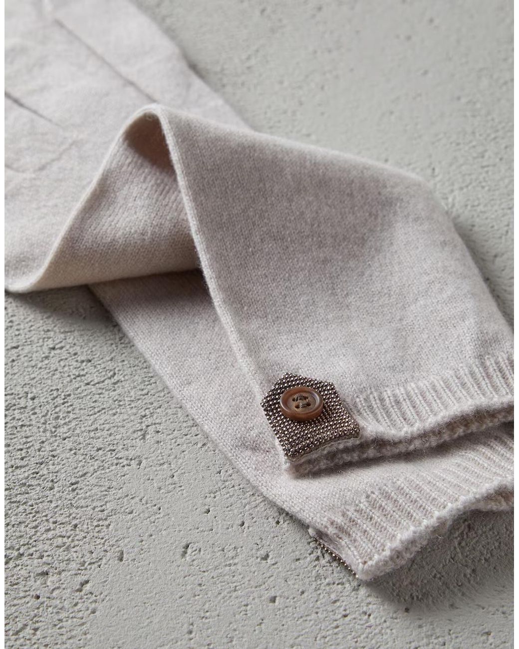 Brunello Cucinelli Gray Bicolor Cashmere Gloves