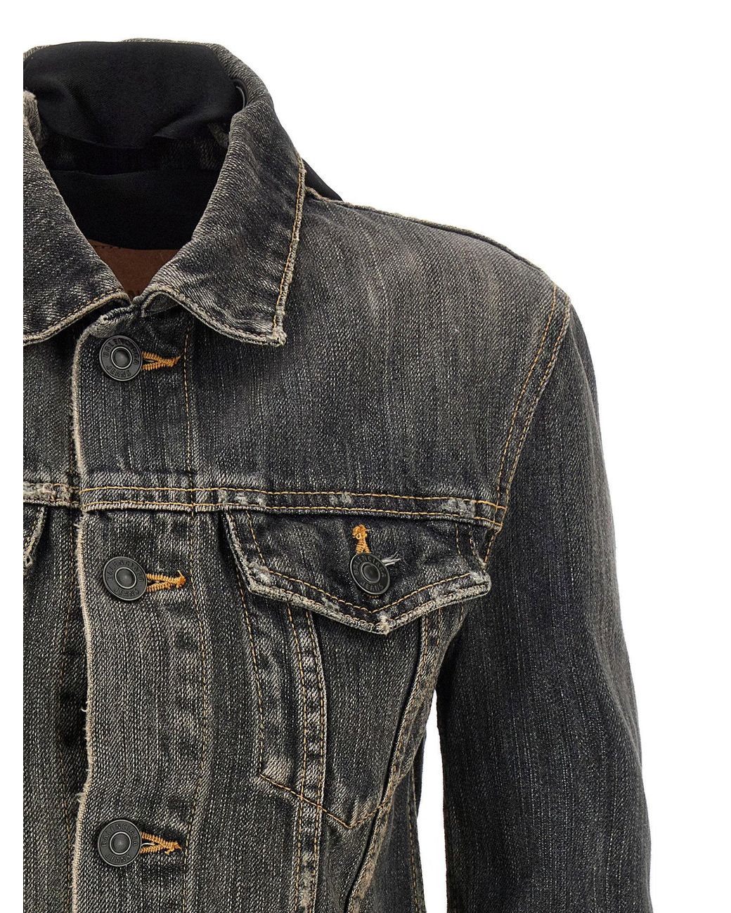 Balenciaga Black Lace-Up Denim Jacket