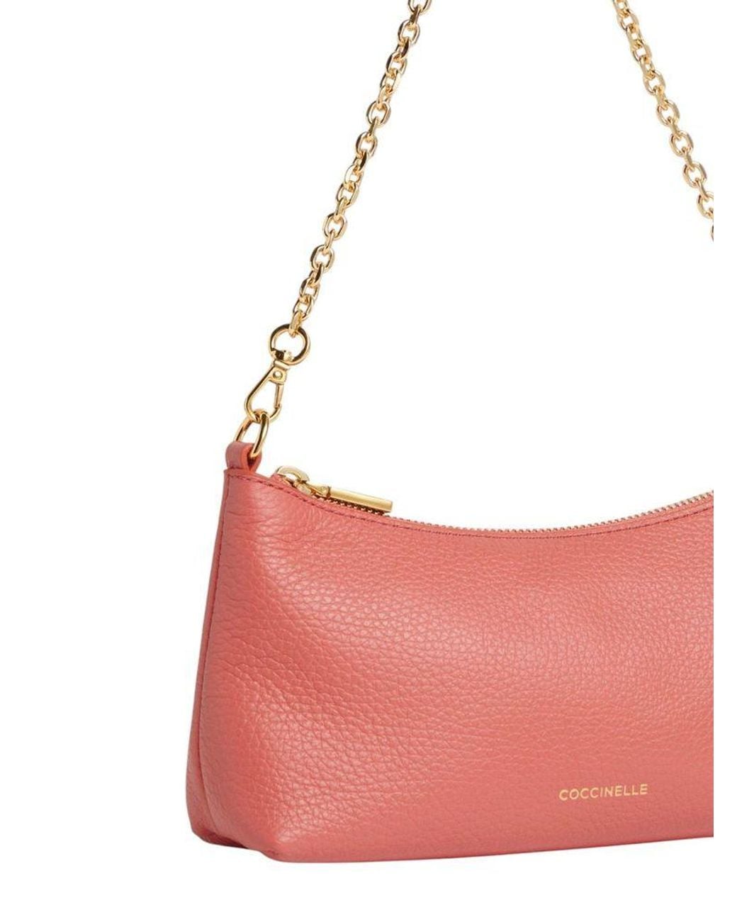 Coccinelle Pink Crossbody Bag Bovine Leather