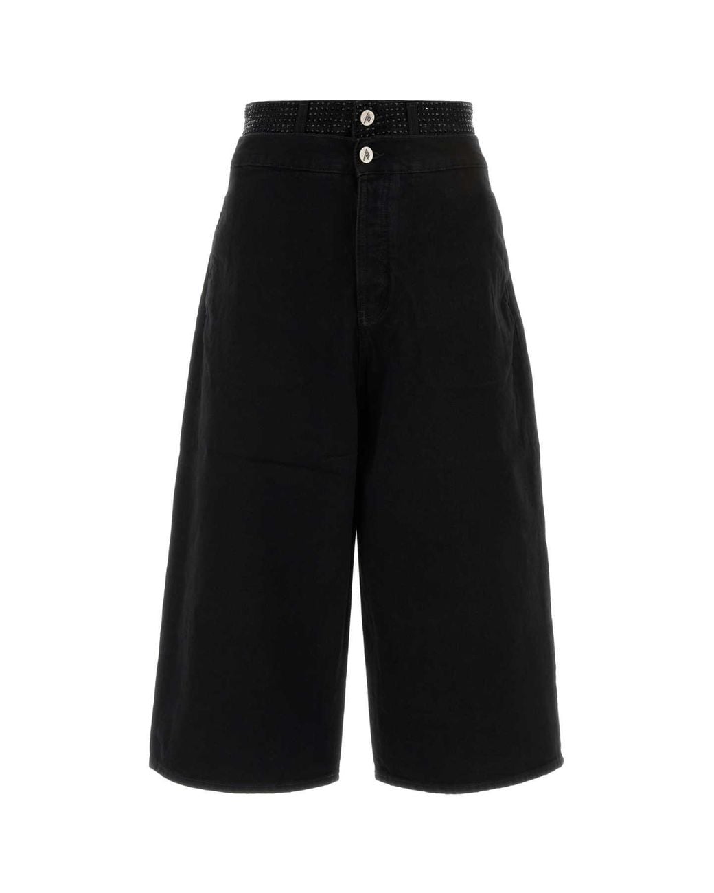 The Attico Black The Attico Wide-Leg Cotton Trousers