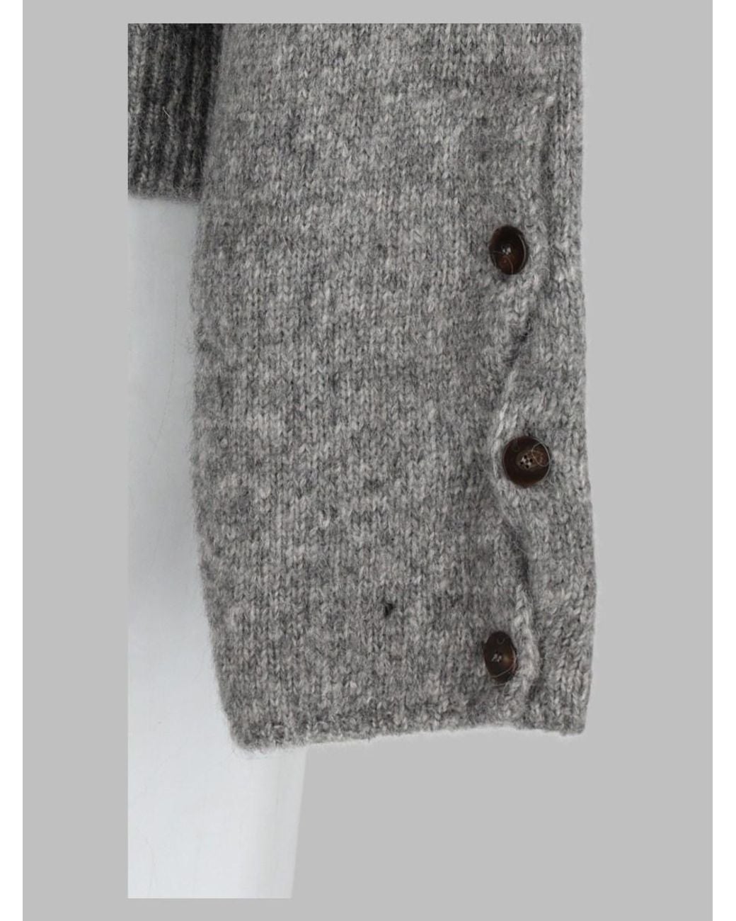 Alysi Gray Alpaca Turtleneck Jumper Sweater
