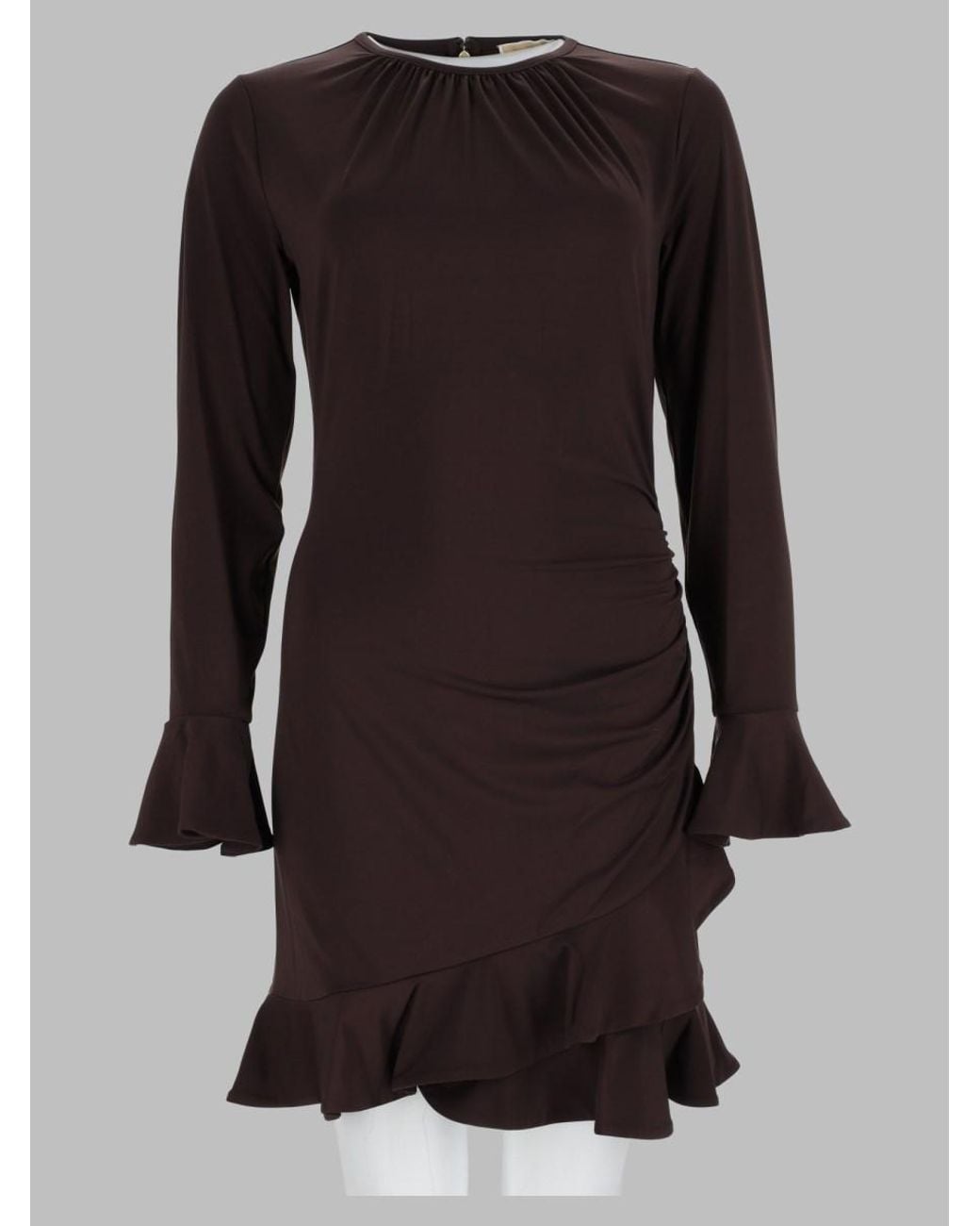 MICHAEL Michael Kors Black Ruched Mini Dress Polyester