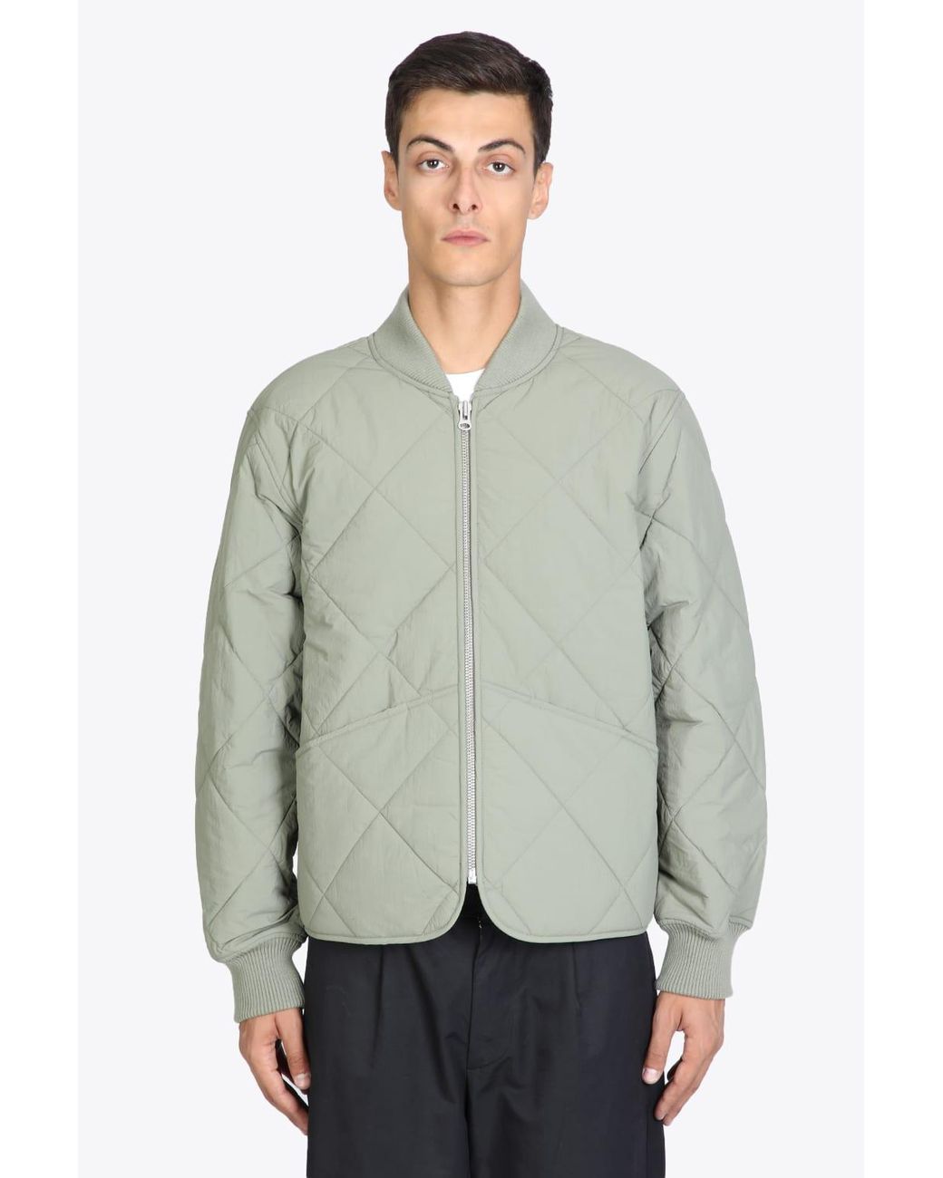 Stussy Dice Quilted Liner Jacket Olive Green Quilted Jacket With Dice