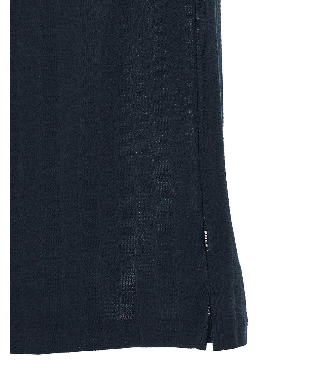 Boss Black Structured Jacquard Cotton Polo Shirt for men