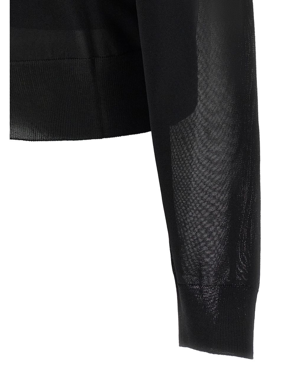 Fendi Black Fendi Semi-Transparent Silk Organza Sweater