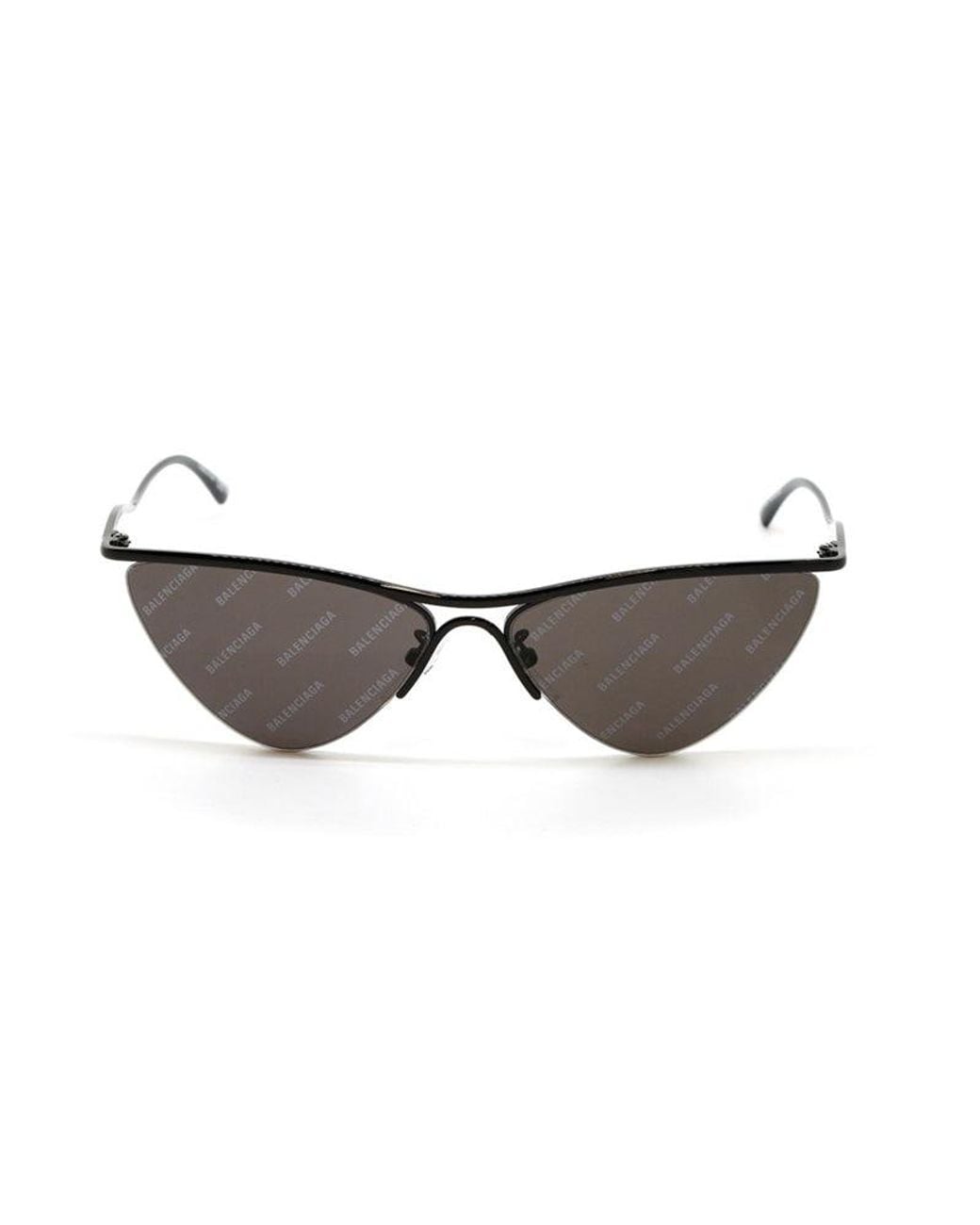Balenciaga Metallic Sunglasses Cat Eye Semi Rim, Frame And With Brand Logo Lens Bb0093S001
