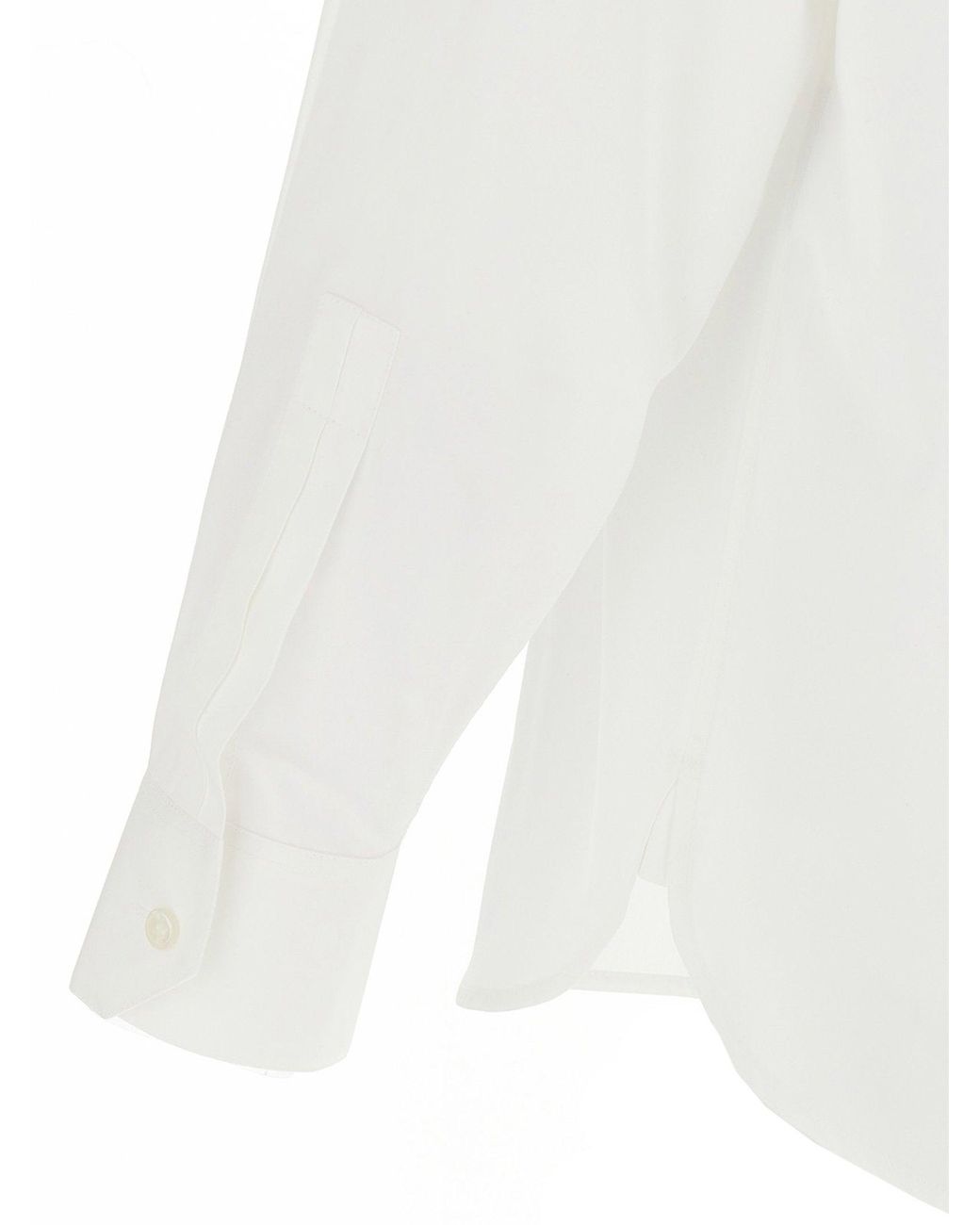 Saint Laurent White Cotton Poplin Shirt — Cream