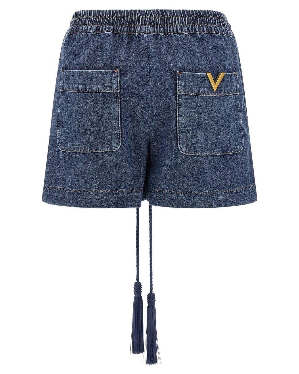 Valentino Garavani Blue Chambray Denim Shorts