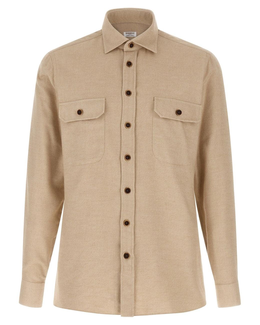 Borriello Natural Cotton Flannel Shirt for men