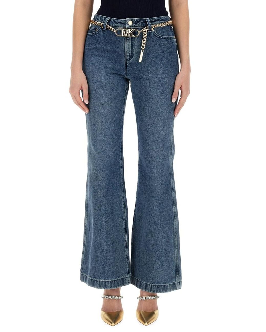 MICHAEL Michael Kors Blue Flare Fit Jeans Cotton