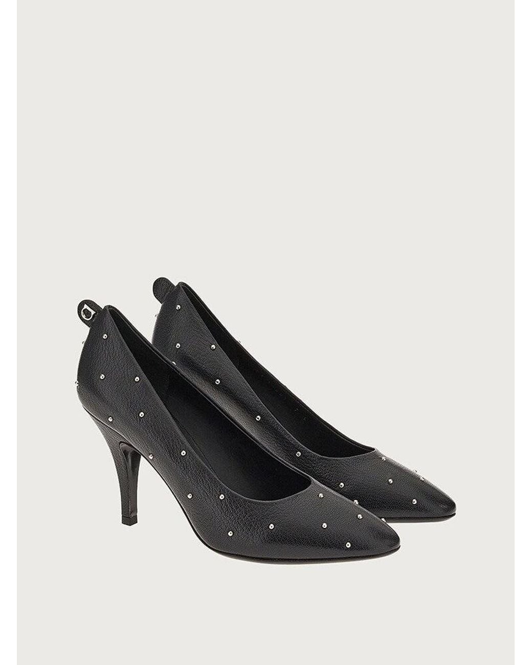 Ferragamo Black Plain Pump