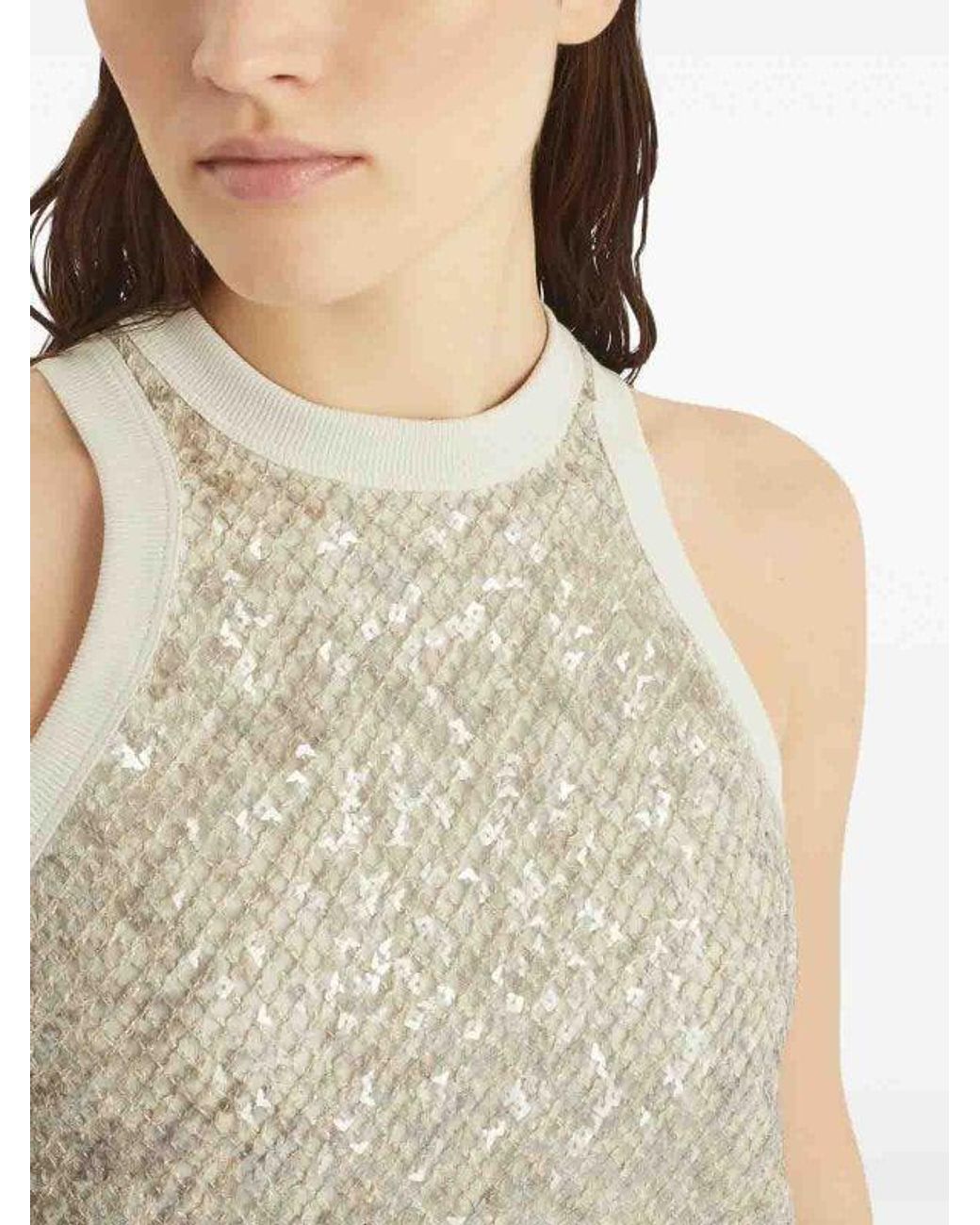 Brunello Cucinelli Natural Warm Sequined Shirt