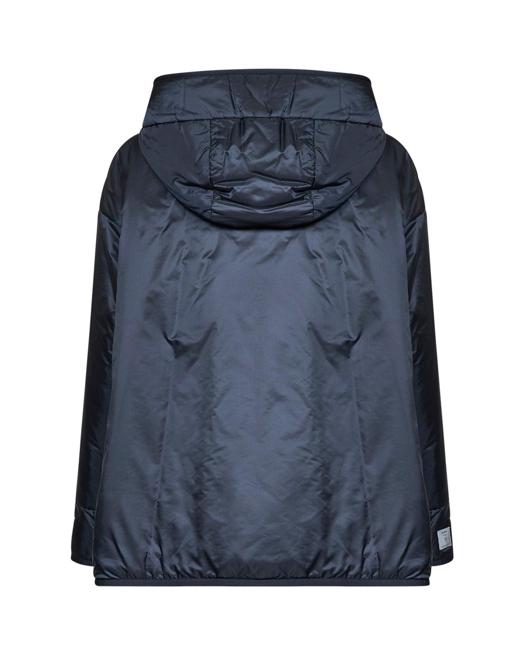 Max Mara Blue Hooded Puffer Jacket Midnight Polyester