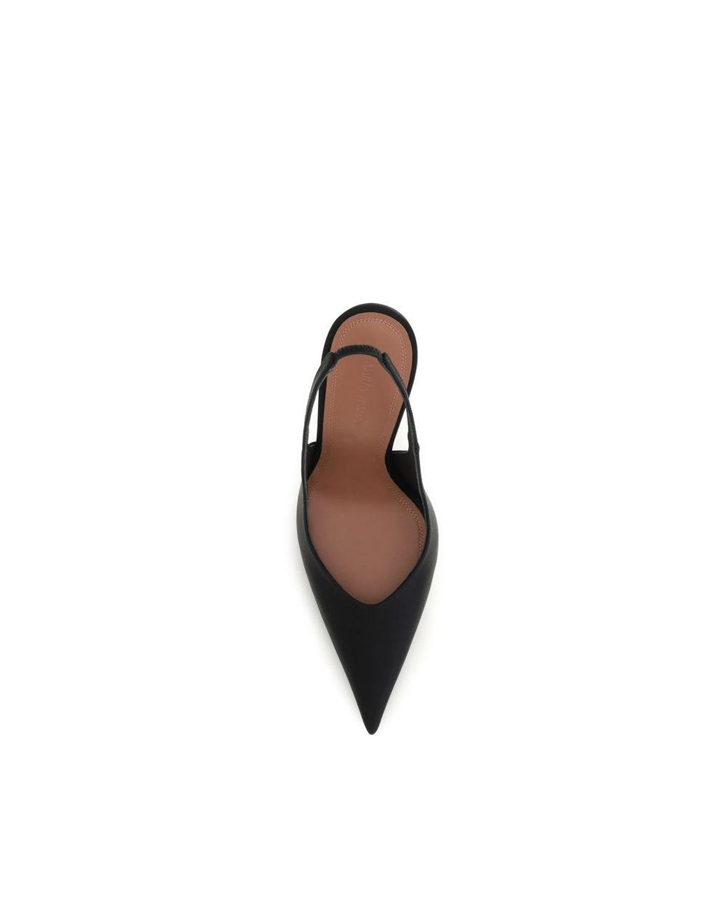 AMINA MUADDI Black Satin High Heel Pumps