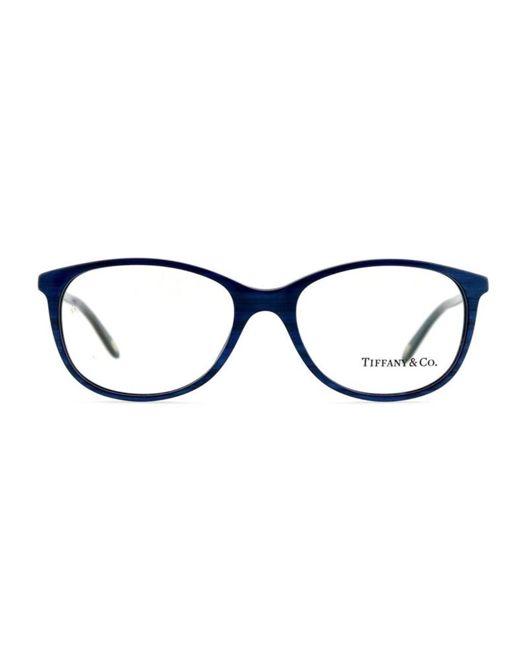 Tiffany & Co Blue Eyeglasses Square Full Rim, Striped Frame And Clear Demo Lens Tf20838159 Sunglasses