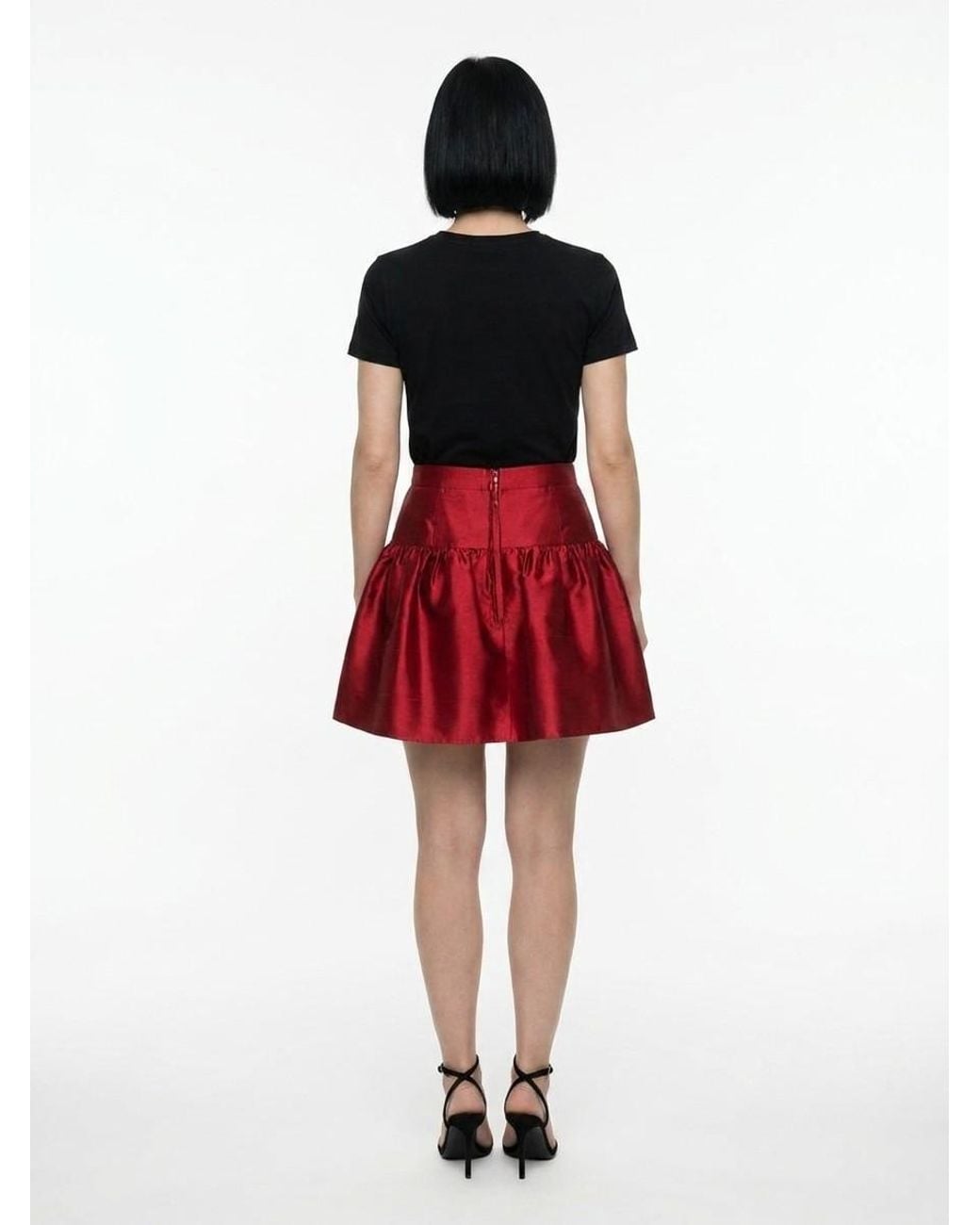 Dolce & Gabbana Red Silk Mini Skirt