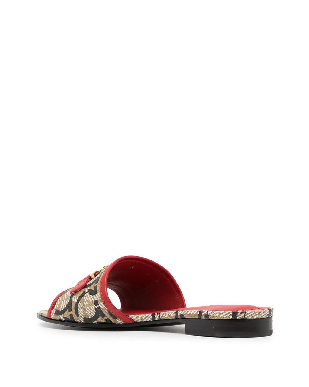 Ferragamo Pink Gancini-Print 20Mm Mules
