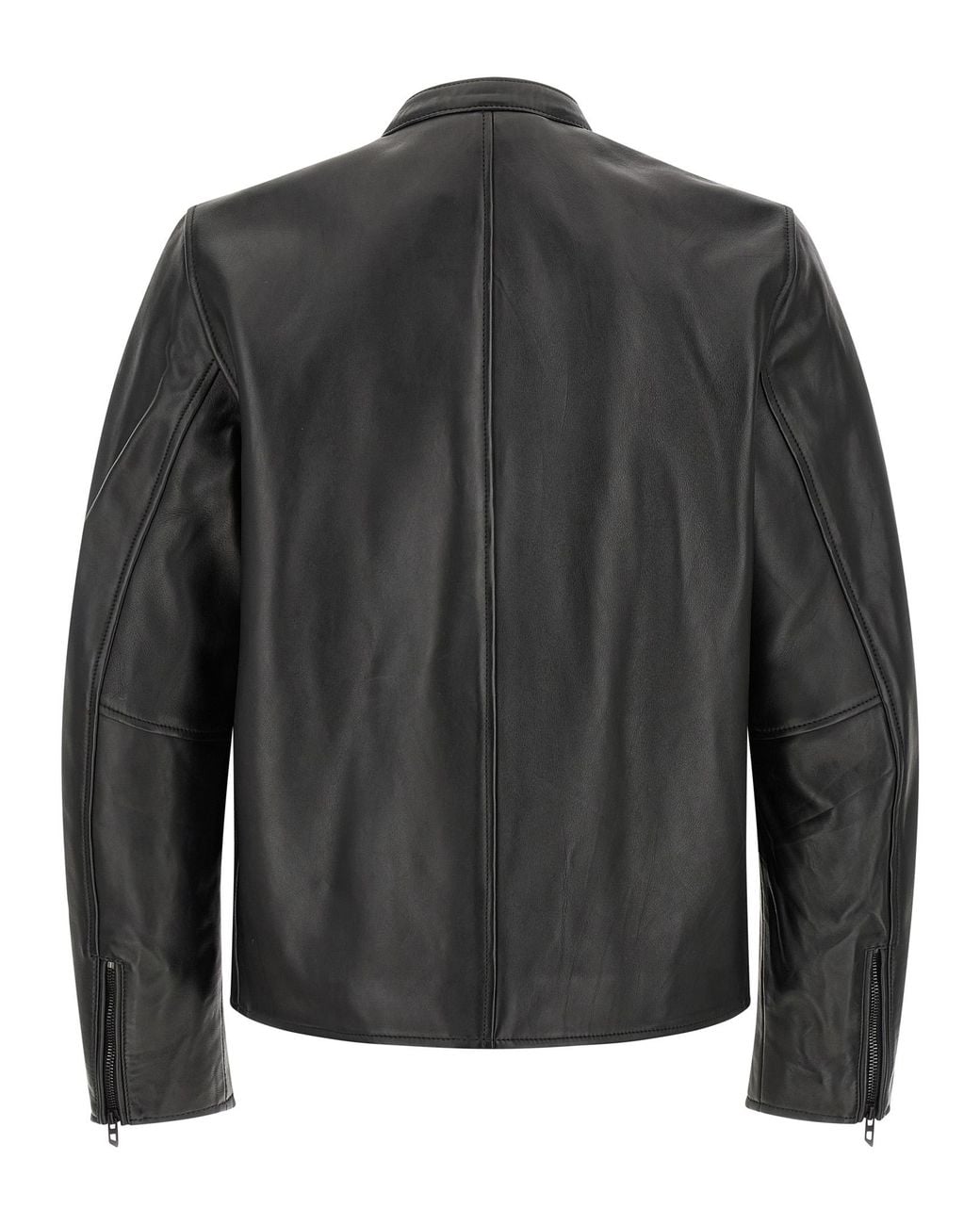 DIESEL Black Lamb Leather Jacket Clothing for men