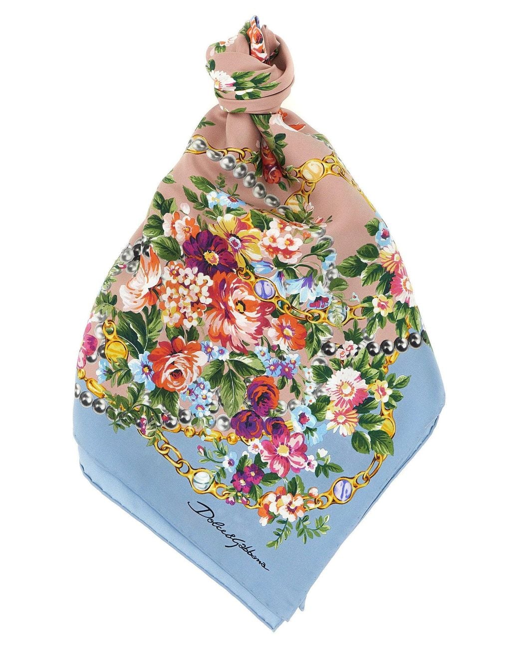 Dolce & Gabbana Gray Dolce & Gabbana Mazzolini Di Fiori Scarf