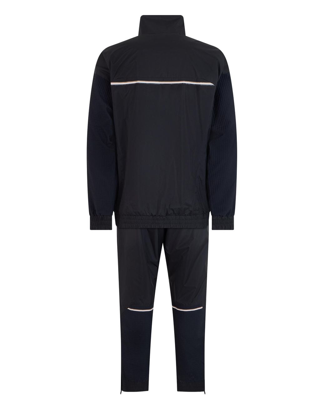 Boss Blue Jumpsuit With Zip And High Collar Polyester Sweatshirts for men