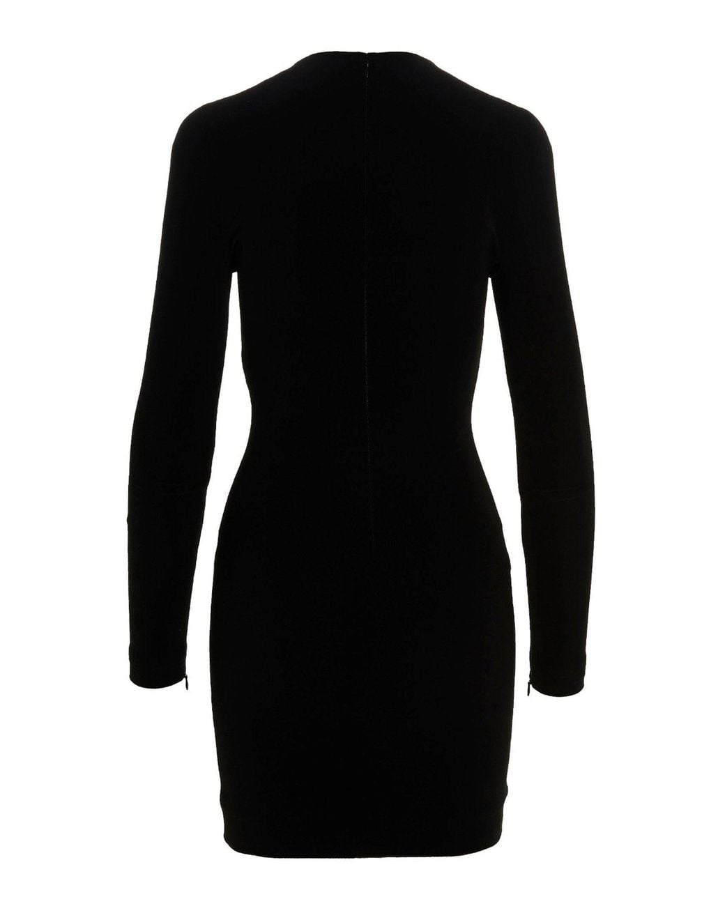 Balenciaga Black Stretch Ruched Twill Minidress