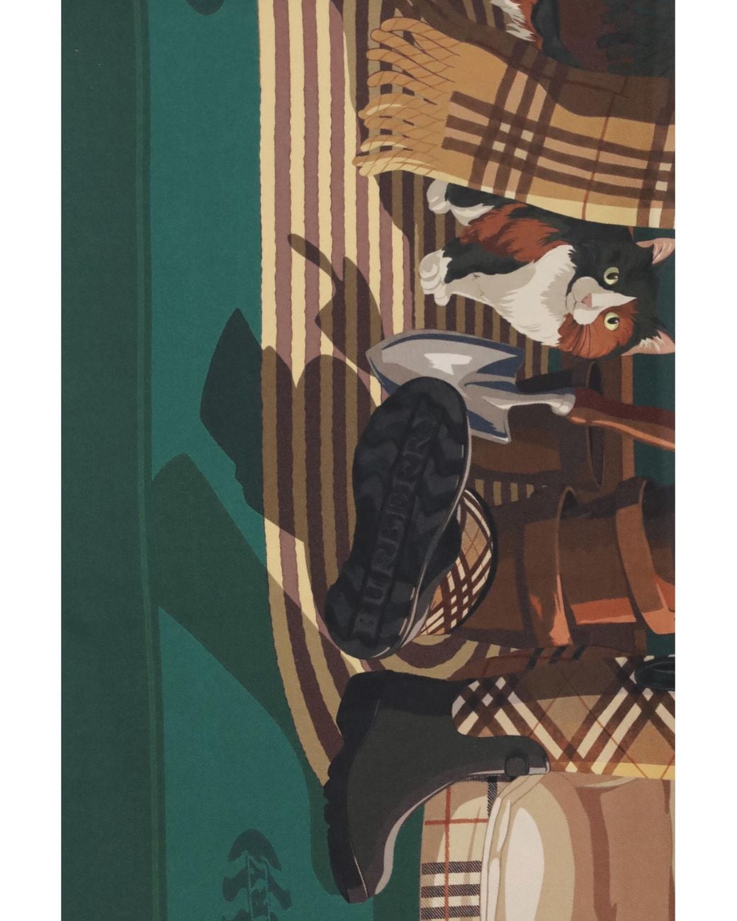 Burberry Green Knight & Day Silk Scarf Scarfs
