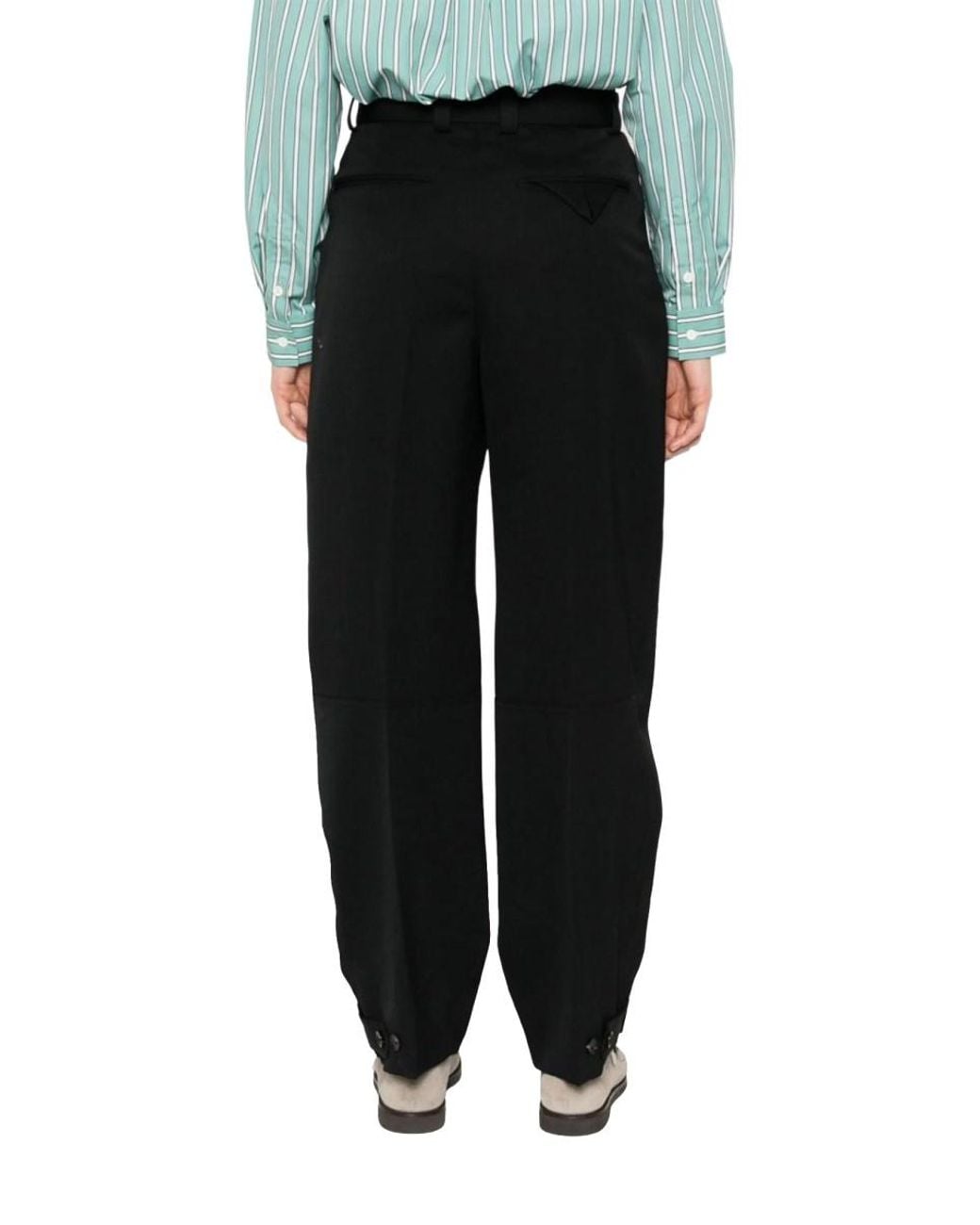 Bottega Veneta Black Belted Wool Trousers