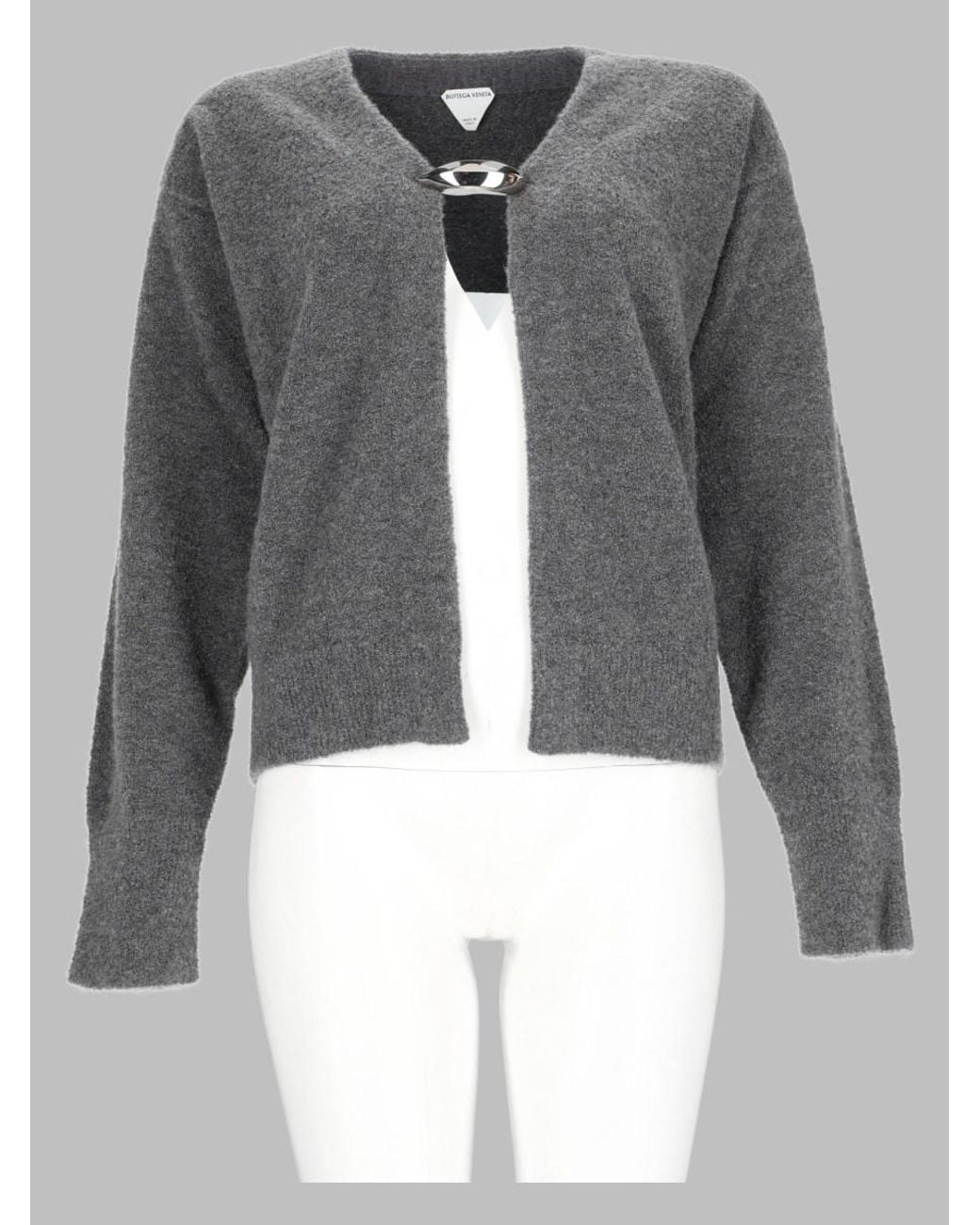 Bottega Veneta Gray Cashmere Cardigan Sweater