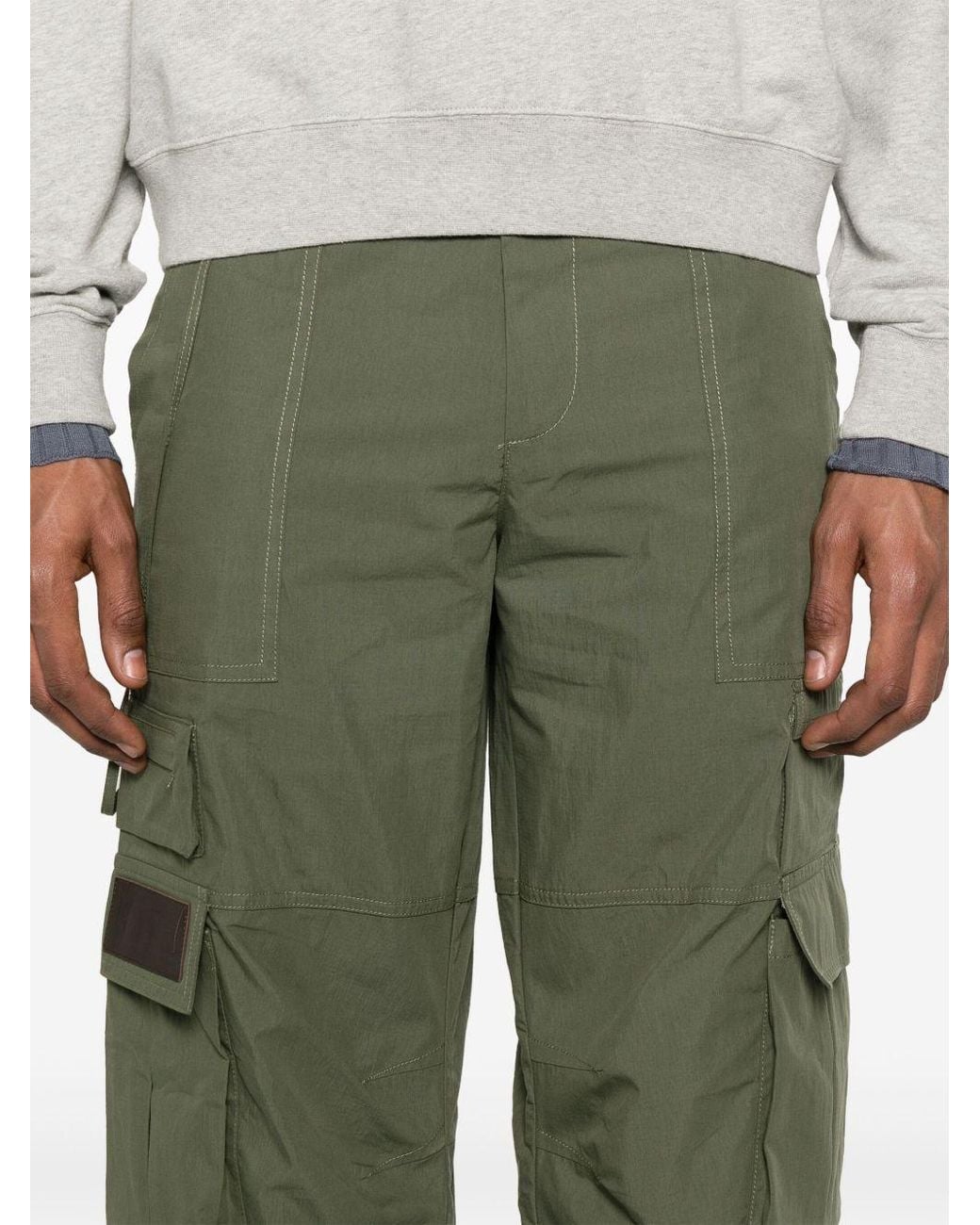 Carrera Green Cotton-Blend Cobalt Cargo Trousers With A Logo Label On The Pocket for men