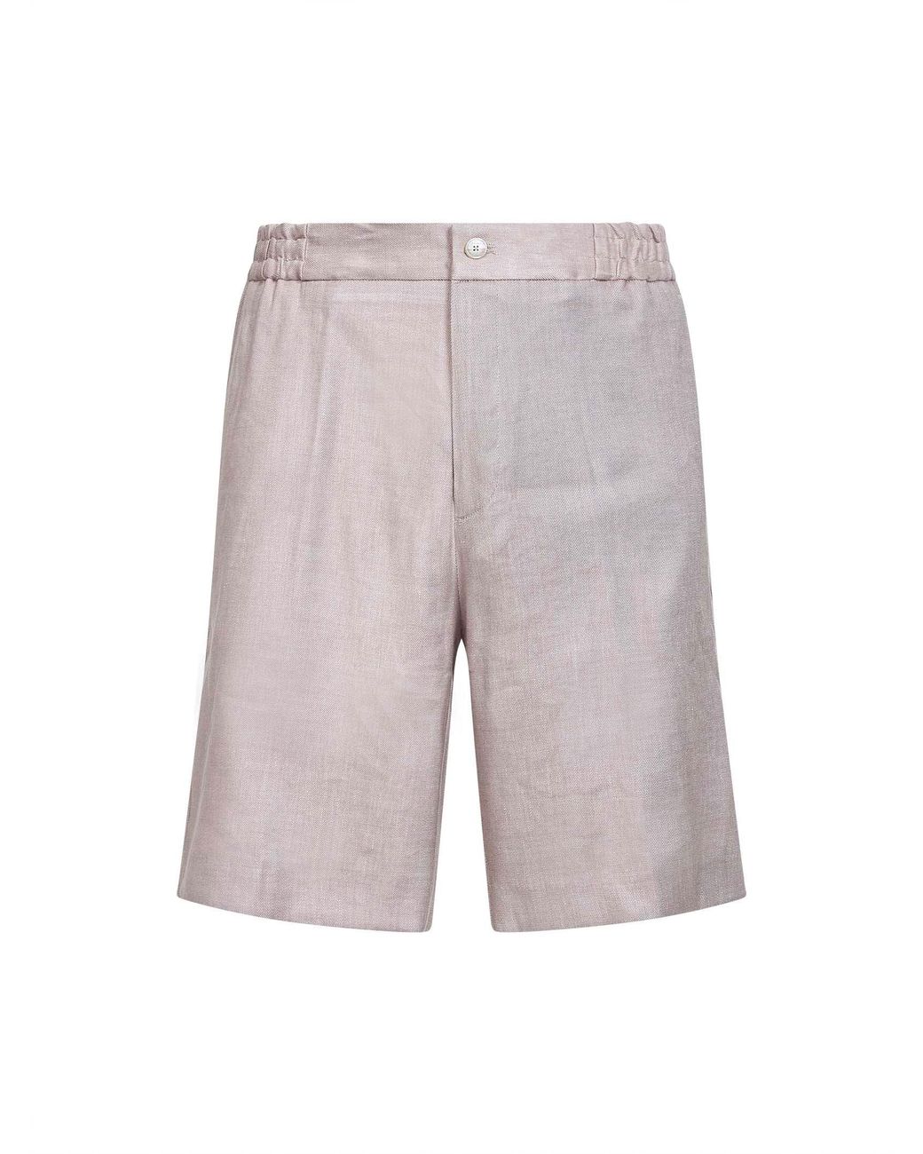 Etro Gray Stretch Linen Blend Bermuda Shorts for men