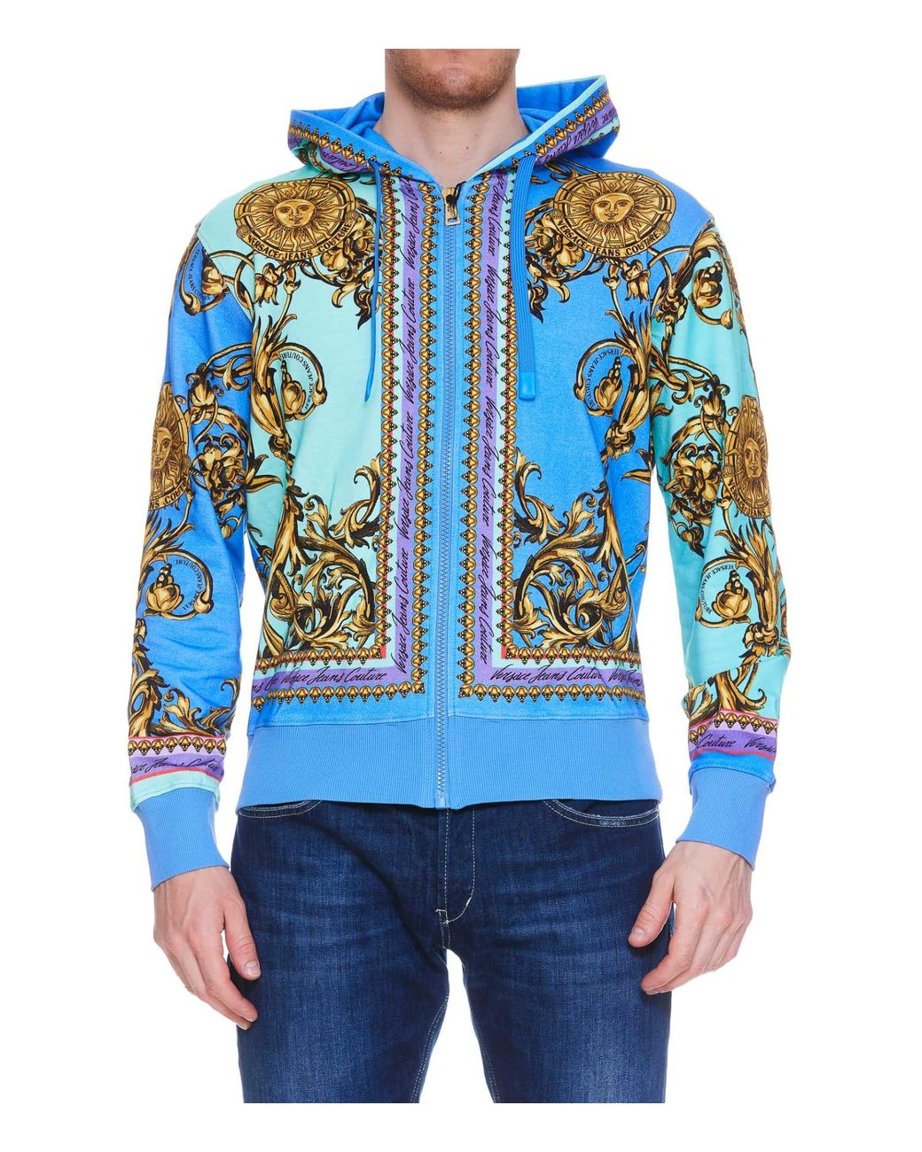 versace hoodie blue