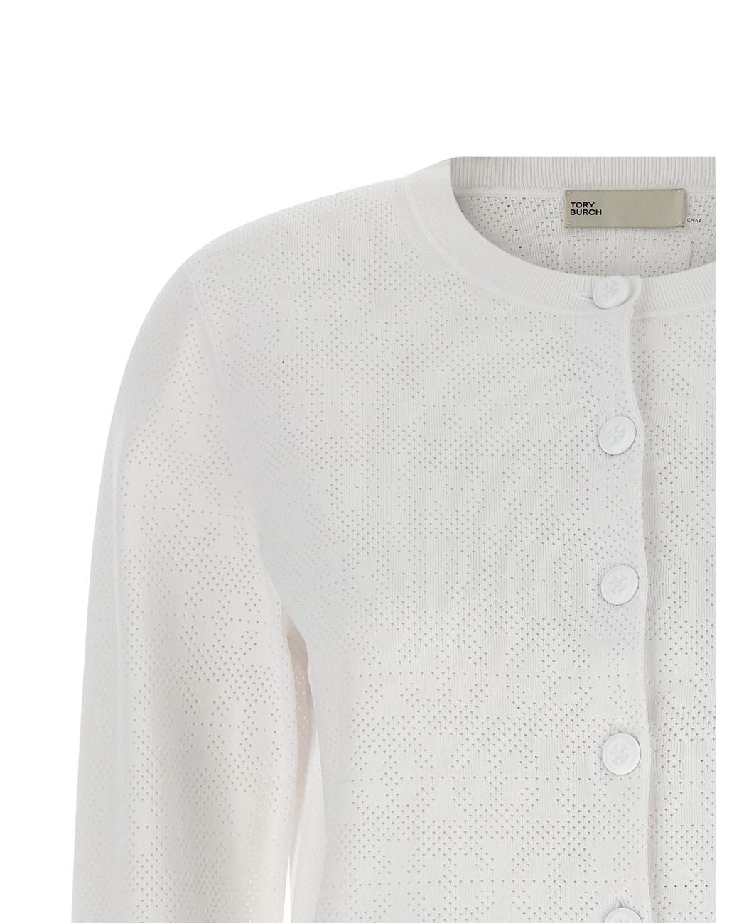 Tory Burch White Viscose Cardigan Clothing