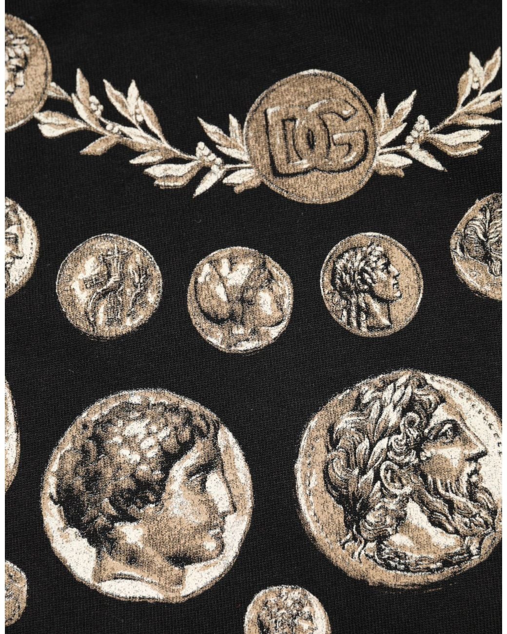Dolce & Gabbana Black Coin Print Basic Tshirt for men