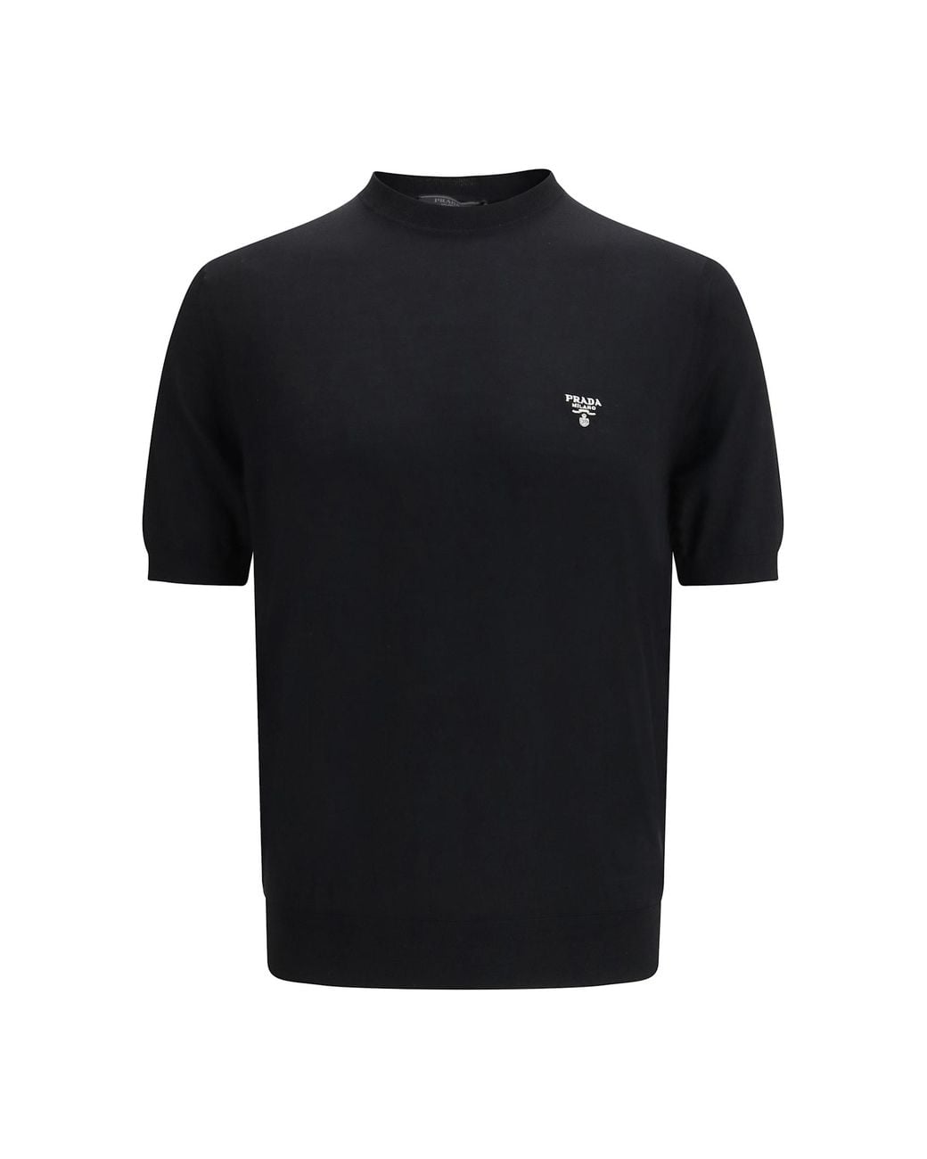 Prada Black Virgin Wool T-Shirt for men