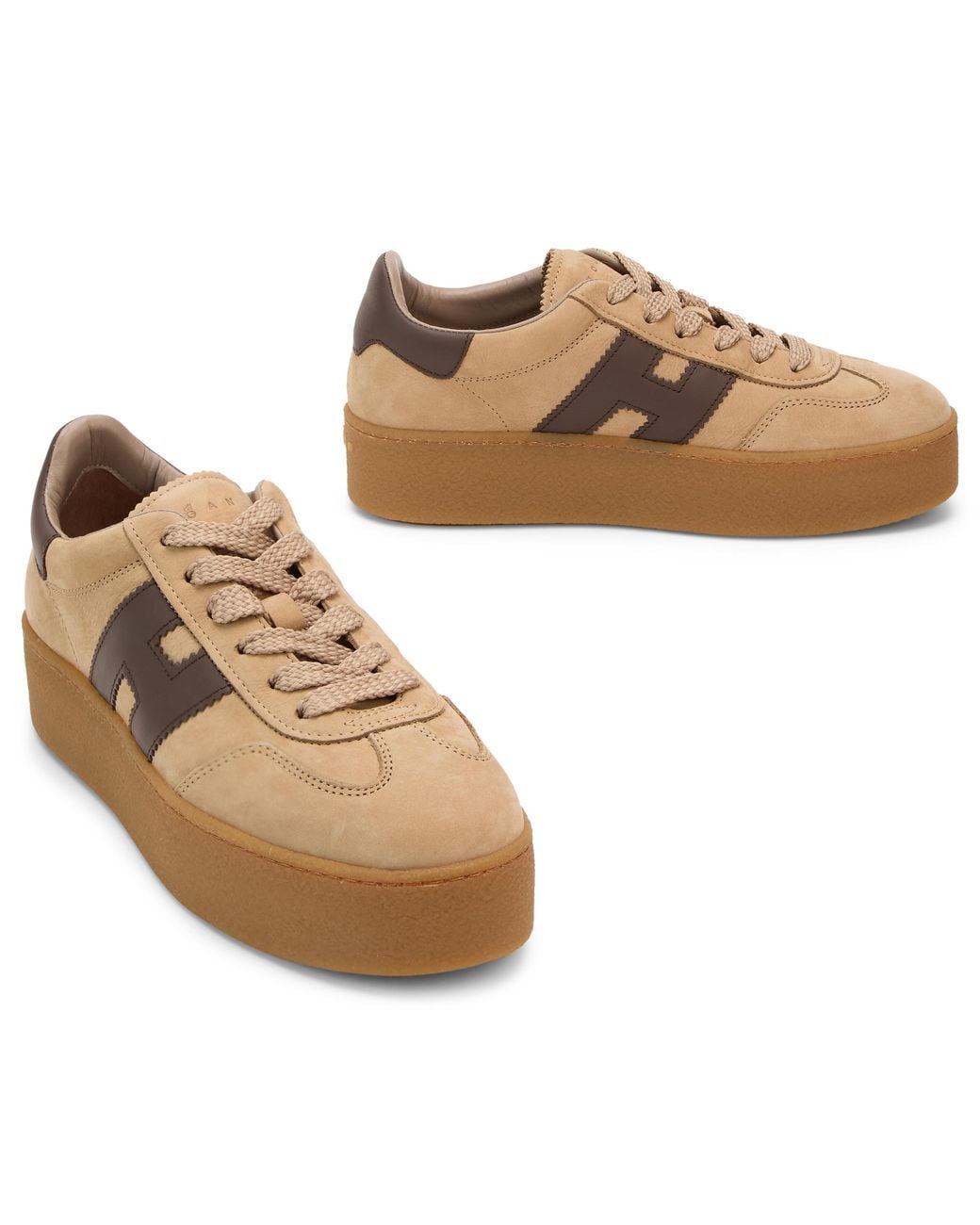 Hogan Brown Sneakers Cool Leather Calfskin