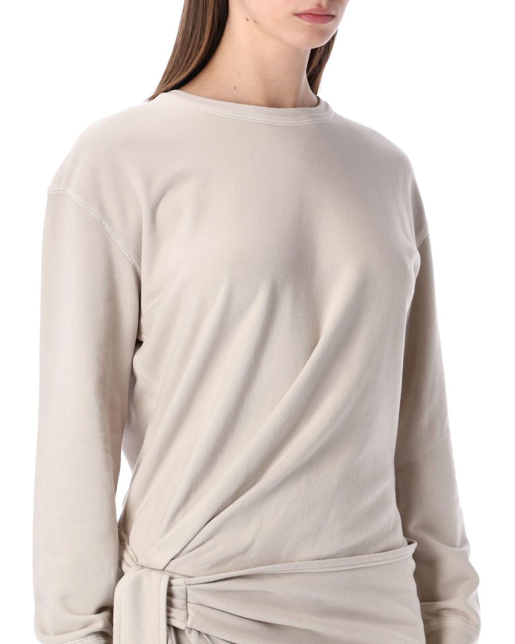 Isabel Marant Natural Zae Cotton Mini Sweatshirt Dress