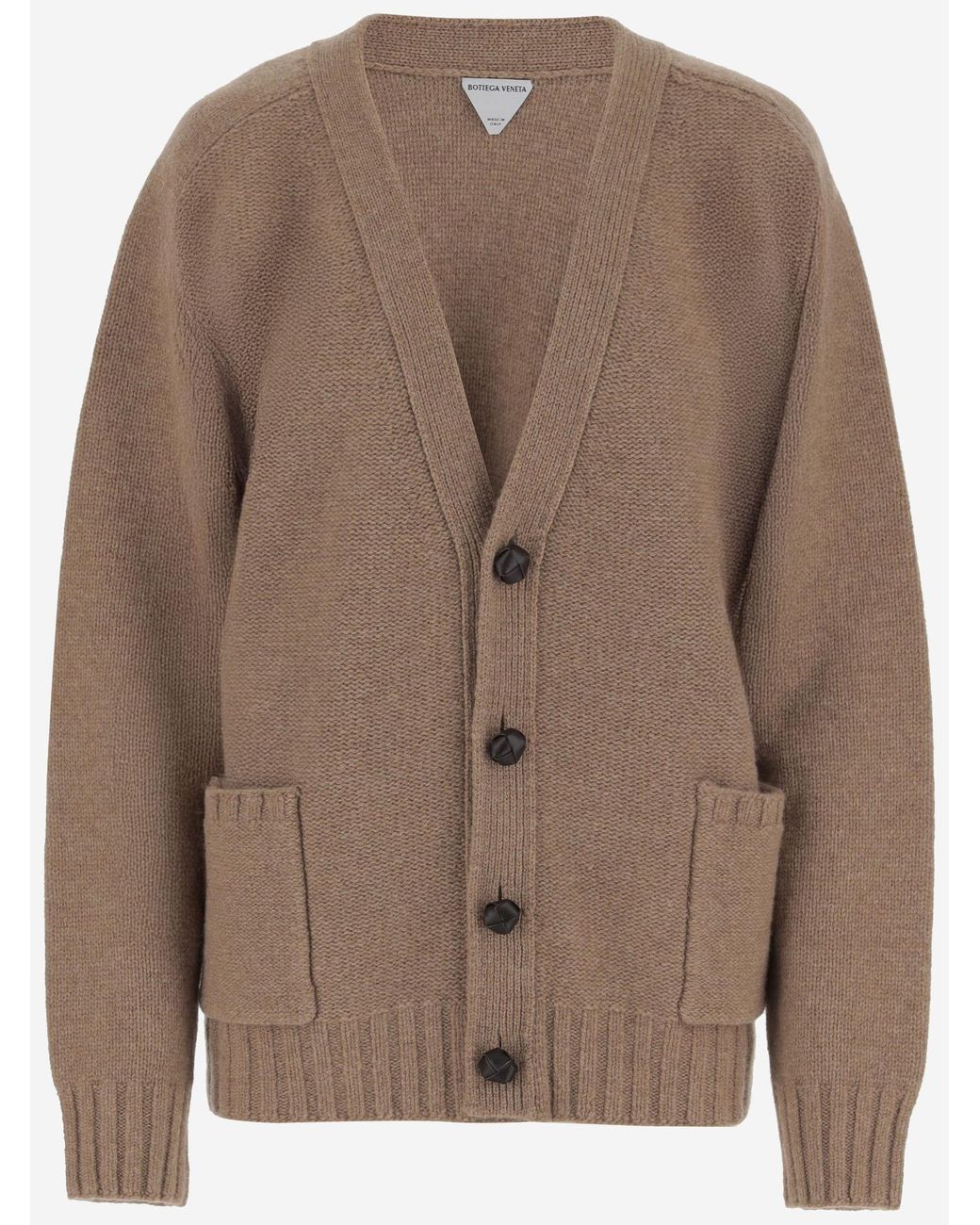 Bottega Veneta Brown Wool Cardigan With V-Neck Design for men