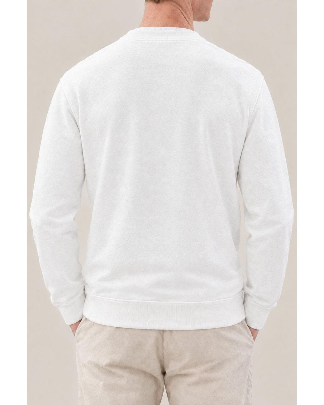 Brunello Cucinelli White Cotton Crew Neck Sweater Clothing for men