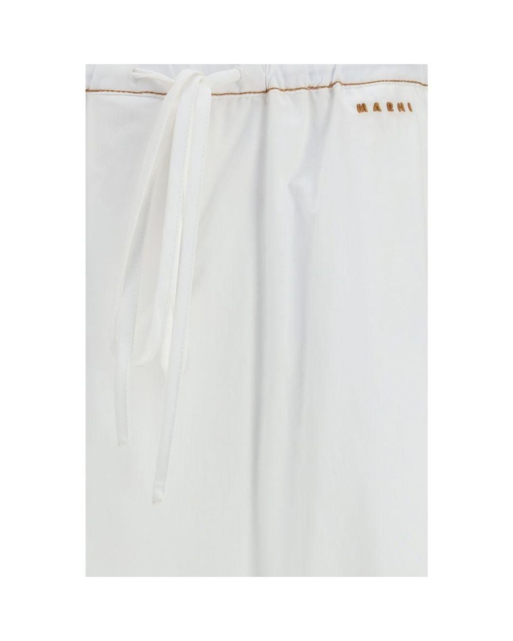 Marni White Cotton Casual Pants