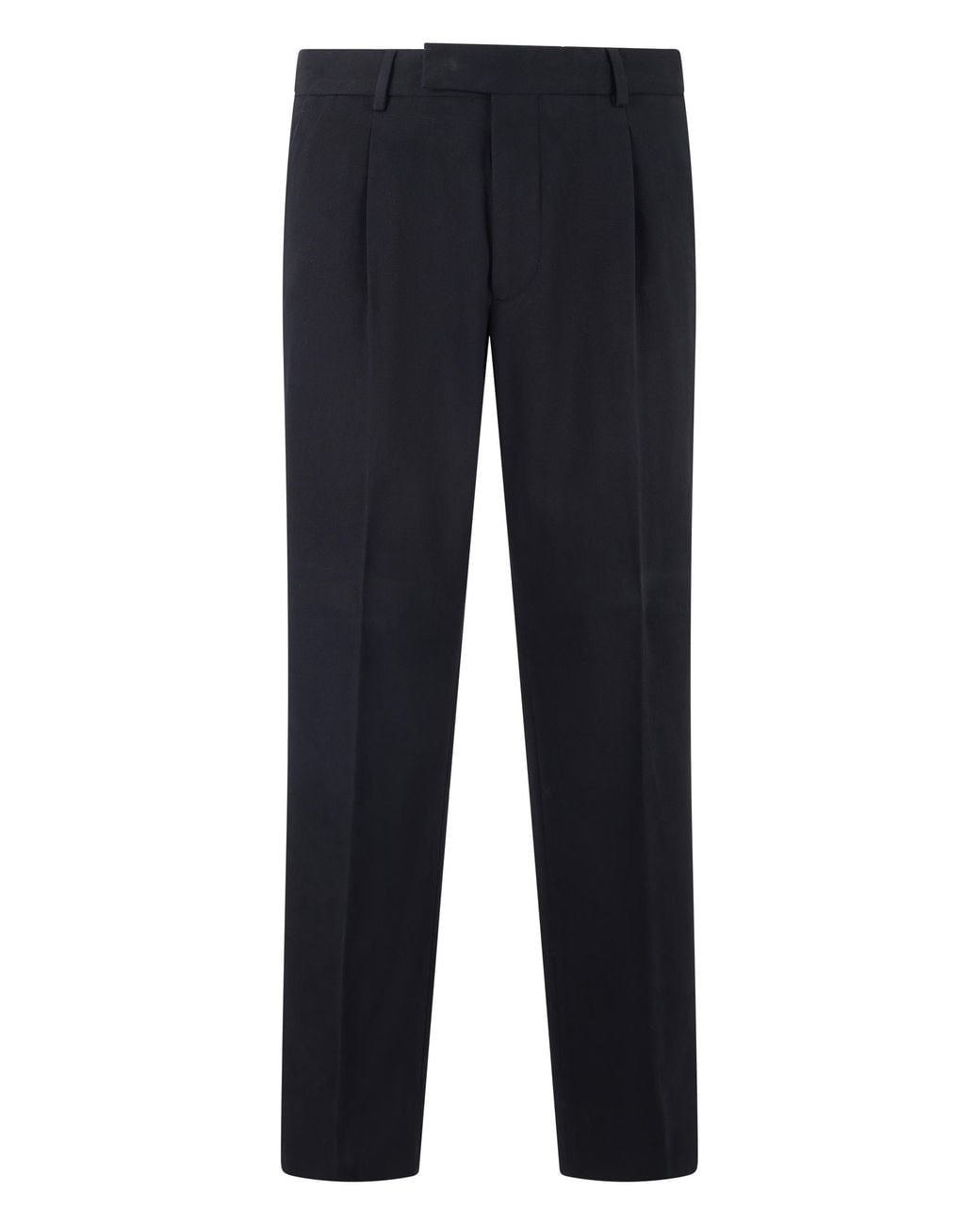 Zegna Blue Pleated Trousers Cotton for men
